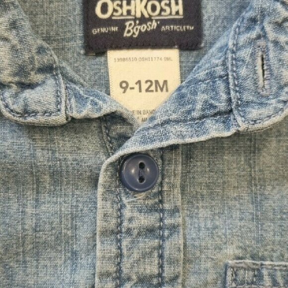 OshKosh B'gosh Faded Demin Romper 9-12m - Picture 2 of 4